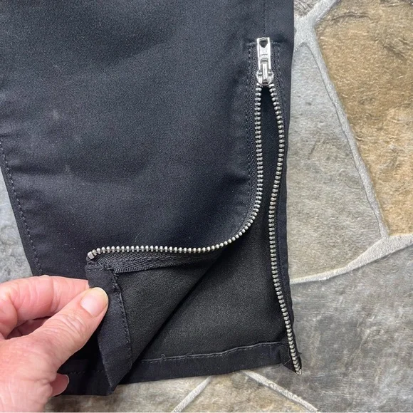 Jennifer Lopez Ankle Zip Skinny Mid Rise Black Tie Pants - Picture 15 of 15